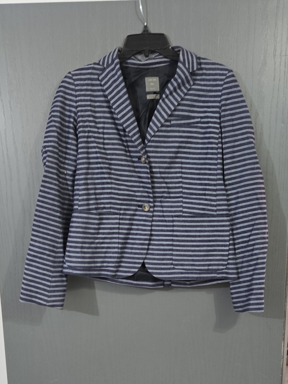 GAP Navy and White Striped Women’s Blazer